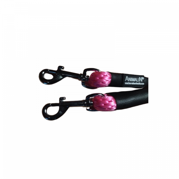 -40% Laisse Double connexion Mousq. Noir - 190 cm – 2 diam./Coloris Rose