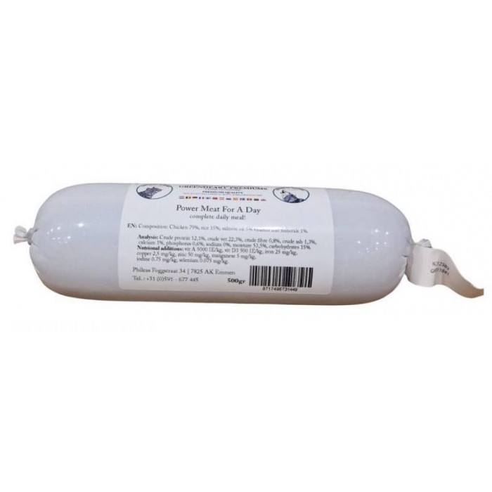 Saucisse 100 % naturelle Poulet/Riz – Viande 1re qualité (Meat For A Day 500g)