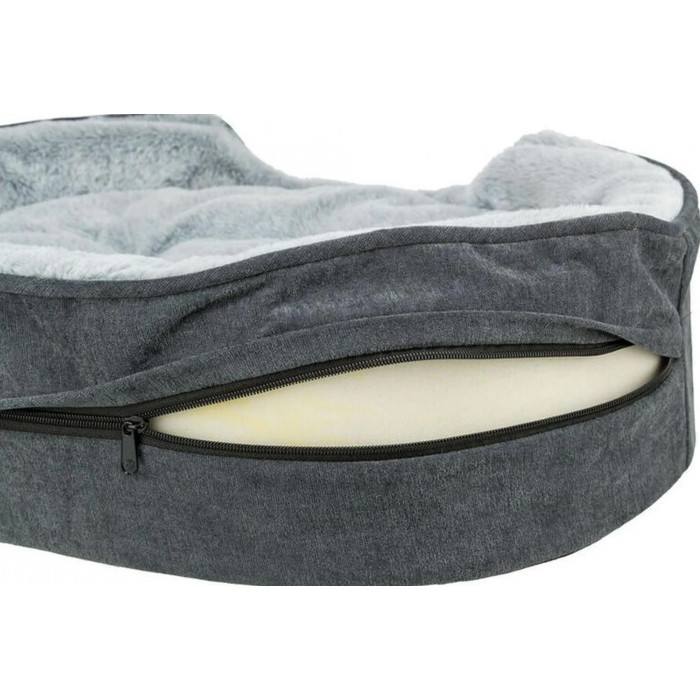 Lit ovale GRIS à mémoire de forme (Vital Lino Soft) 3 tailles