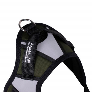 -10% Kit Harnais Animalin® REFLEX PLUS Kaki + Laisse Renforcée ANIMALIN 120 cm (4 tailles)