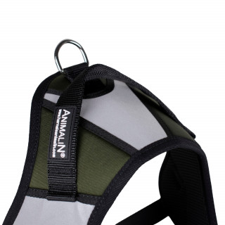-10% Kit Harnais Animalin® REFLEX PLUS Kaki + Laisse Renforcée ANIMALIN 120 cm (4 tailles)
