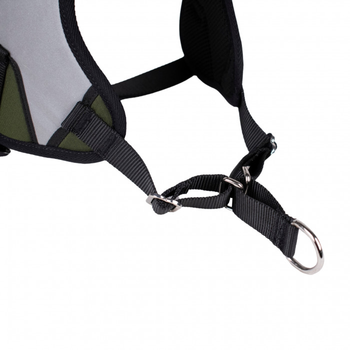 -10% Kit Harnais Animalin® REFLEX PLUS Kaki + Laisse Renforcée ANIMALIN 120 cm (4 tailles)