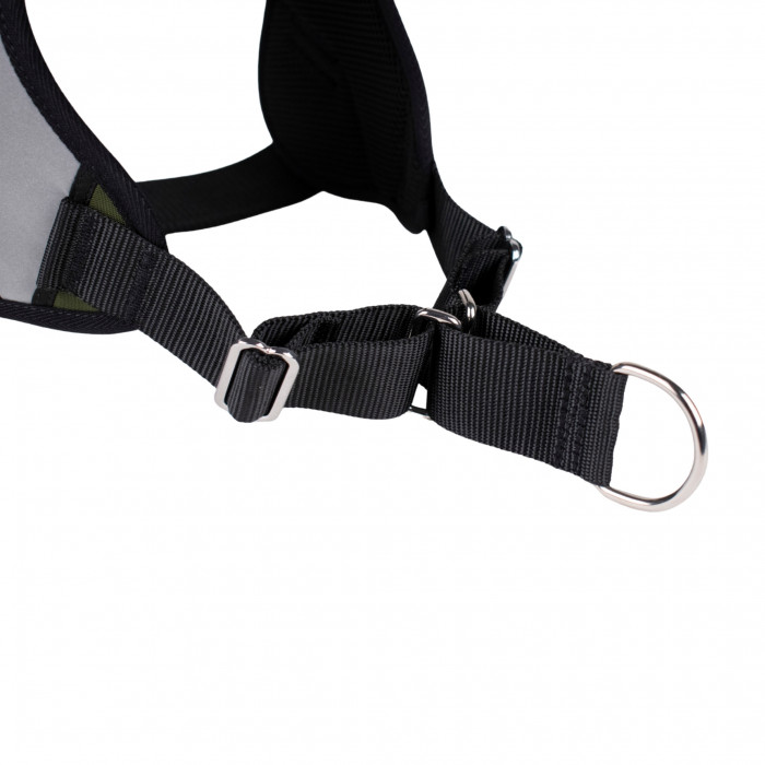 -10% Kit Harnais Animalin® REFLEX PLUS Kaki + Laisse Renforcée ANIMALIN 120 cm (4 tailles)