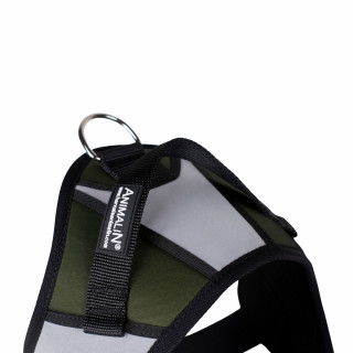 -10% Kit Harnais Animalin® REFLEX PLUS Kaki + Laisse Renforcée ANIMALIN 120 cm (4 tailles)