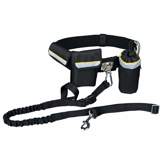 Laisse mains libres pour chien avec sac de taille, ceinture