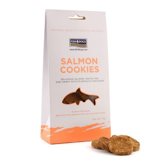 Biscuits au saumon, poisson blanc et patate douce