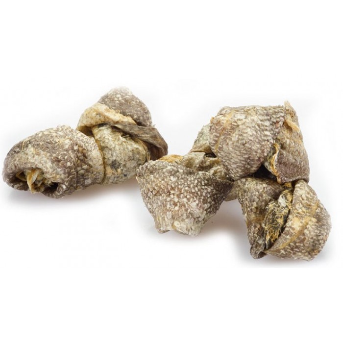 100 % Peaux de poisson séché – Nœuds craquants – 100 ou 500 g (Fish4Dogs Sea Jerky Fish Knots)